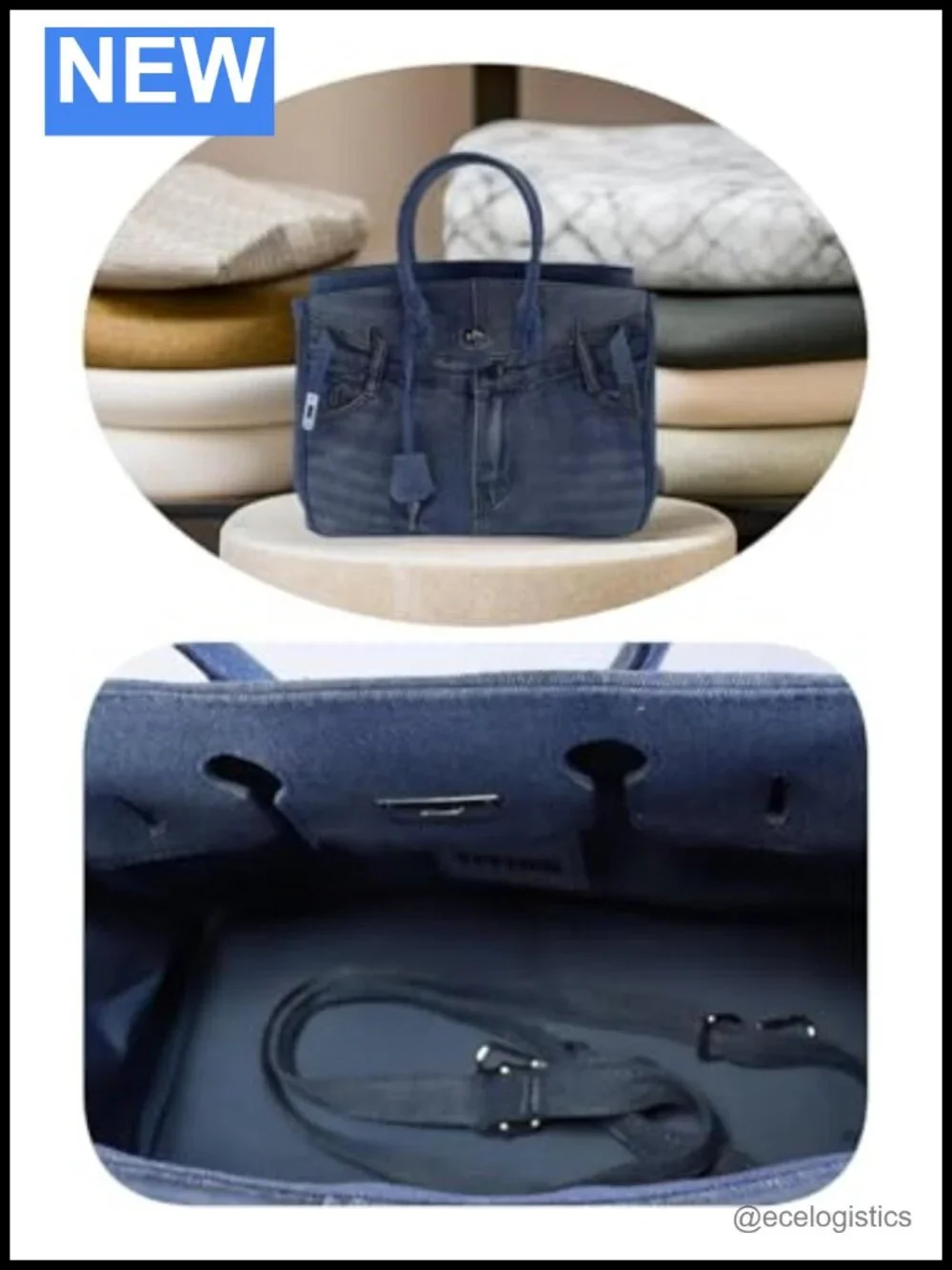 Women's Denim Tote Satchel Large Capacity Washed Denim Shoulder Bag for Travel